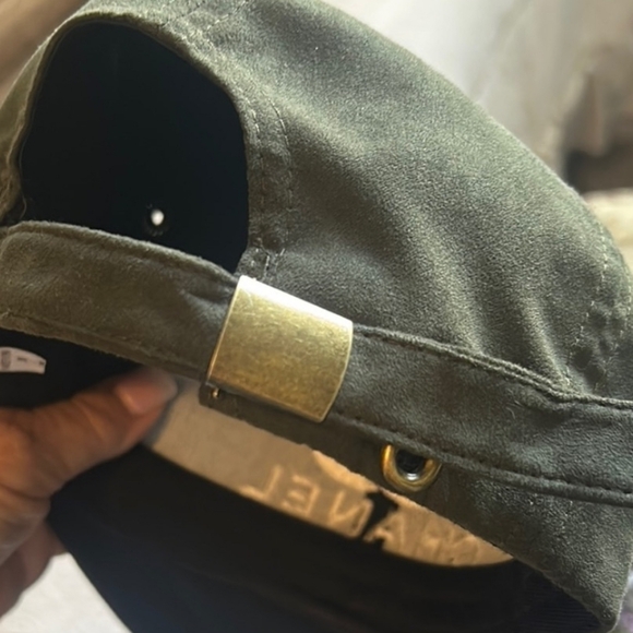 Fashion Initial Logo Baseball Trucker Cap, Adjustable, Olive Green & White - Picture 2 of 4